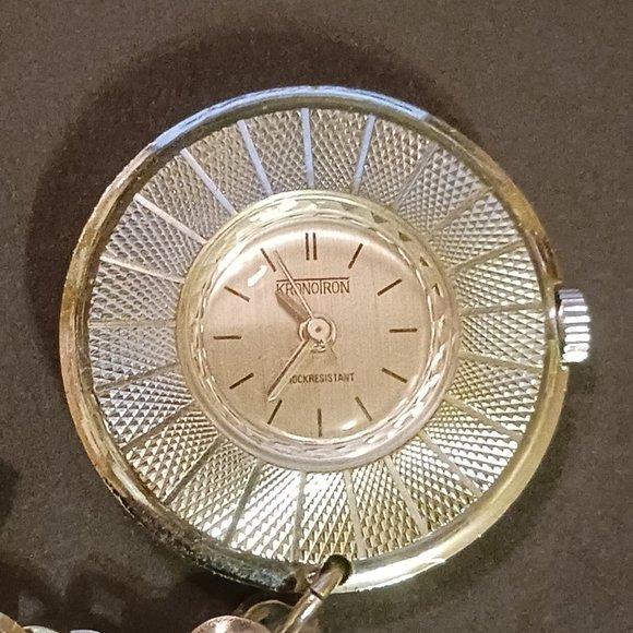 Kronotron nurse or Fob style watch shock resistant silver colored. Works. - Picture 4 of 5